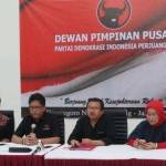 Sekjen PDI-P Hasto Kristiyanto saat konferensi pers, di kantor DPP PDI-P, Jakarta, Kamis (21/7).
