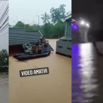 Banjir di sejumlah wilayah kota Serang hingga ketinggian dua meter.