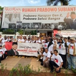 Relawan Prabowo Gatotkaca saat meresmikan rumah relawan di Jalan Pattimura 11, Kebayoran Baru, Jakarta Selatan.