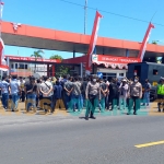 Aksi unjuk rasa Aliansi BEM se-Kabupaten Pamekasan di Depo Pertamina Camplong, Sampang, yang dibubarkan polisi, Kamis (8/9/2022).