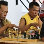 Dokumentasi pertandingan catur kaum difabel pada Kejurkab II NPCI Kabupaten Jember.