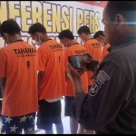 Tersangka penyalahgunaan narkoba saat pers rilis di Polres Pamekasan, Kamis (31/8/2023).