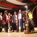 Wakil Gubernur Syaifullah Yusuf memukul gong tanda acara grebeg Suro di Ponorogo, digelar. foto:fajar