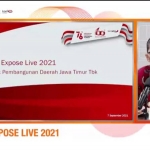 Direktur Utama Bank Jatim Busrul Iman saat memberikan pemaparan di Public Expose LIVE 2021. (foto: ist)