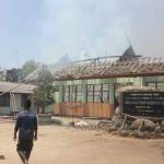 LUDES - Gedung SD Negeri II Kaligede, Kecamatan Senori yang terbakar akibat aktivitas penyulingan minyak mentah ilegal. foto: suwandi/BANGSAONLINE