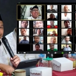 Ketua Umum DPW PKS Jatim, Irwan Setiawan saat video conference dengan pengurus PKS se-Jatim. (foto: ist).