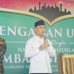 Wawali Mas Adi saat memberikan sambutan pada pengajian umum peringatan Haul Sayyid Imam Ghozali Basyaiban di Kelurahan Petahunan, Kecamatan Gadingrejo, Kota Pasuruan, Minggu (18/9/2022).
