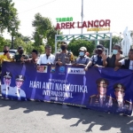 GANN Kabupaten Pamekasan bersama TNI-Polri bersama tokoh masyarakat mendeklarasikan petisi pemberantasan narkoba di area Arek Lancor.