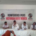 Ketua Panitia Nasional Musra Indonesia, Panel Barus, saat konferensi pers pengumuman hasil dari 3 daerah di Jakarta. Foto: Ist