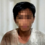 Pelaku penjambretan, HRM (26), handphone seorang wanita di Labak Jaya Surabaya yang berhasil digagalkan anggota Polsek Tambaksari.