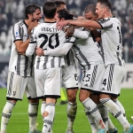 Pemain Juventus melakukan selebrasi setelah mencetak gol ke gawang Empoli