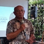 Ketua Lapolda, Geogre Da Silva, saat memaparkan hasil survei Pilwali Malang untuk Pilkada 2024.
