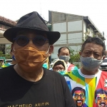 Machfud Arifin saat kampanye di Rusunami Menanggal Surabaya, Sabtu (17/10/2020). foto: didi rosadi/ bangsaonline.com