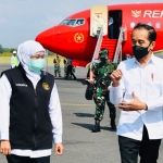 Gubernur Khofifah berkesempatan menyampaikan paparan terkait kondisi dan penanganan Covid-19 di Jatim kepada Presiden Jokowi.
