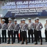 Petugas dari Polres Probolinggo Kota saat apel Operasi Zebra Semeru 2023.
