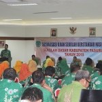 Sosialisasi USBN yang digelar Dinas Pendidikan Kabupaten kepada pengawas dan MKKS se-Kabupaten Pasuruan, Kamis (4/4).