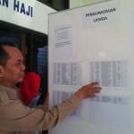 Kasi PHU Kemenag kabupaten Blitar Syaikul Munib menunjukkan nama-nama jamaah yang masuk kuota haji tambahan. foto: TRI SUSANTO/ BANGSAONLINE