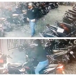 Tangkapan layar rekaman CCTV pencurian motor di Rusun Siwalankerto.