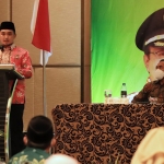 Wakil Wali Kota Pasuruan Adi Wibowo saat membuka penyuluhan hukum bertajuk implemantasi Undang-Undang Nomor 11 Tahun 2020 tentang Cipta Kerja di Hotel Grand Daffam Signature Kota Surabaya, Senin (7/3) kemarin.