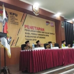 KPU Situbondo saat menggelar Rapat Pleno Terbuka Perolehan Kursi Partai Politik dan Calon Terpilih Anggota DPRD Kabupaten Situbondo.