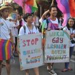 Para LGBT saat demo di Jakarta.
