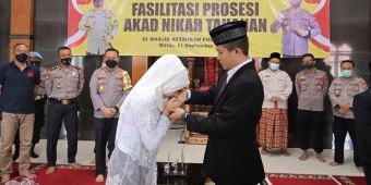 Haru, Tahanan Kasus Narkoba Menikah di Masjid Mapolres Blitar
