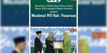 PWNU Jatim Award 2023, PC Muslimat NU Kabupaten Pasuruan Raih Penghargaaan