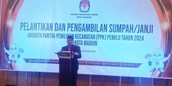 Lantik PPK Kota Madiun, Ketua KPU Minta Segera Berkoordinasi dengan Stakeholder