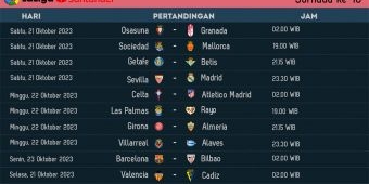 Jadwal Liga Spanyol 2023/2024 Jornada ke-10: Madrid Jumpa Sevilla, Barcelona Tantang Athletic Bilbao