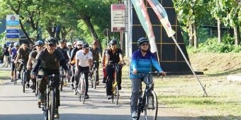 HUT ke-17 Brigif 16 Wira Yudha, PJ Wali Kota Kediri Ikut Fun Bike Bersama Forkompimda Plus