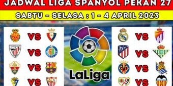 Jadwal Liga Spanyol 1-4 April 2023: Elche vs Barcelona, Real Madrid Jamu Valladolid