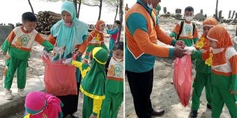 Serunya Hari Terakhir MPLS Siswa SD BAS Tuban, Bersihkan dan Pilah-Pilah Sampah di Pantai Mangrove