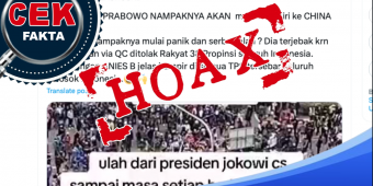 [HOAKS] Jokowi dan Prabowo Mau Kabur ke Cina karena Panik Unjuk Rasa Pemakzulan
