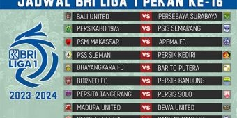 Jadwal BRI Liga 1 2023-2024 Pekan ke-16: Borneo FC vs Persib Bandung, Persebaya Jumpa Bali United