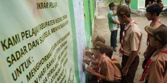 Di Kabupaten Kediri, Ratusan Ribu Pelajar Serentak Ikrar Cegah Kekerasan
