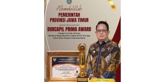 Aktivasi Identitas Kependudukan Digital Tertinggi, Pemprov Jatim Raih Dukcapil Prima Award 2024