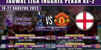 Jadwal Liga Inggris 2023-2024 Pekan ke-2: Tottenham vs Manchester United, City Tantang Newcastle