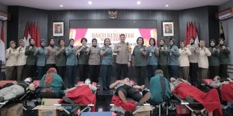 Sambut Hari Jadi ke-74, Polwan Polresta Malang Kota Gelar Donor Darah