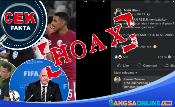 [HOAKS] FIFA Batalkan Kemenangan Qatar atas Timnas Indonesia Usai Pastikan Wasit Curang