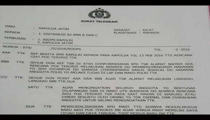 Modus Baru, Teroris Incar Polisi Pakai Sianida Modus Baru, Teroris Incar Polisi Pakai Sianida