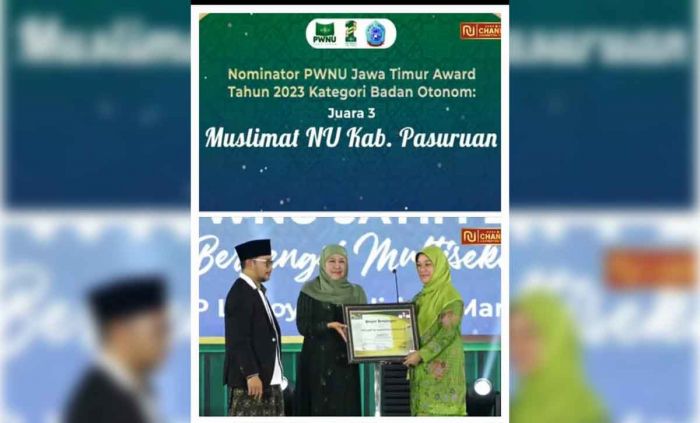 PWNU Jatim Award 2023, PC Muslimat NU Kabupaten Pasuruan Raih Penghargaaan