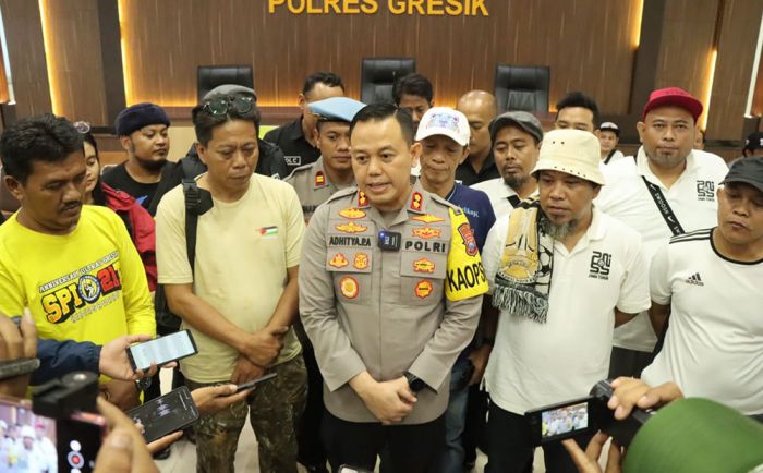 Buntut Ricuh Suporter GU, Presidium Nasional Suporter Sepak Bola Indonesia Temui Kapolres Gresik