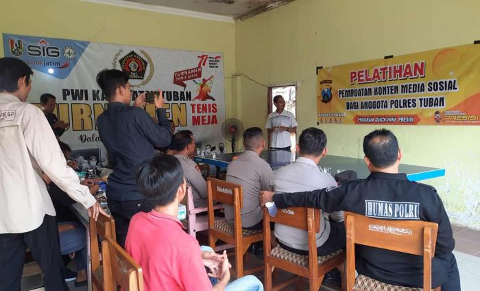 Sambangi PWI, Personel Polres Tuban Belajar Membuat Konten di Medsos