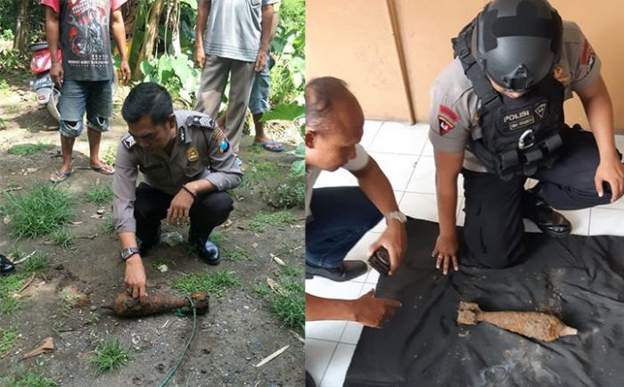 Mortir Berkarat Ditemukan Warga Sidoarjo saat Memberi Makan Ikan di Kolam