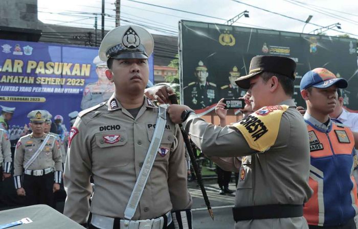 Ciptakan Kondisi Aman Berlalu Lintas, Polresta Malang Kota Gelar Operasi Keselamatan Semeru 2023