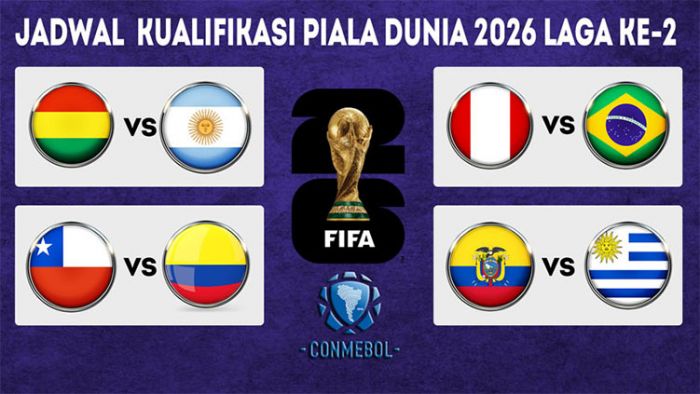 Jadwal Kualifikasi Piala Dunia 2026 Zona Conmebol Laga ke-2: Brasil dan Argentina Jumpa Tim Lemah Jadwal Kualifikasi Piala Dunia 2026 Zona Conmebol Laga ke-2: Brasil dan Argentina Jumpa Tim Lemah