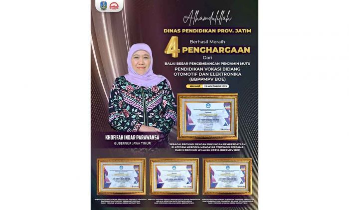 Jawa Timur Raih 4 Penghargaan dari BBPPMPV BOE, Gubernur Khofifah Tekankan Pentingnya Tracer Study Jawa Timur Raih 4 Penghargaan dari BBPPMPV BOE, Gubernur Khofifah Tekankan Pentingnya Tracer Study