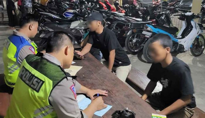 Razia Balap Liar di Ring Road Mojoagung Jombang, Puluhan Motor Ditilang