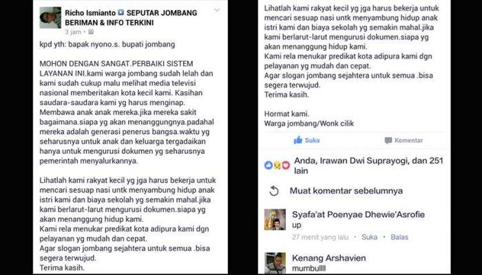 Surat Terbuka dari Netizen untuk Bupati Jombang terkait Bobroknya Pelayanan e-KTP Surat Terbuka dari Netizen untuk Bupati Jombang terkait Bobroknya Pelayanan e-KTP