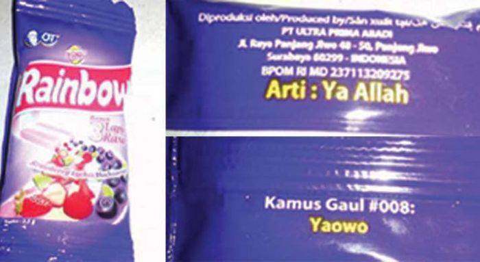 Ketua MUI Bangkalan Kutuk Permen Rainbow yang Plesetkan Ya Allah Jadi Yaowo Ketua MUI Bangkalan Kutuk Permen Rainbow yang Plesetkan Ya Allah Jadi Yaowo